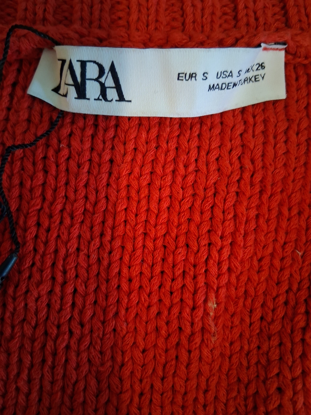 Zara Red Cropped Cardigan with Gold Buttons Preppy Classic - Picture 7 of 7